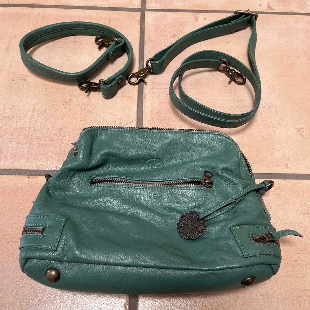Willa Verde Pebbled Leather Crossbody Bag - Verde Green - Picture 8 of 11